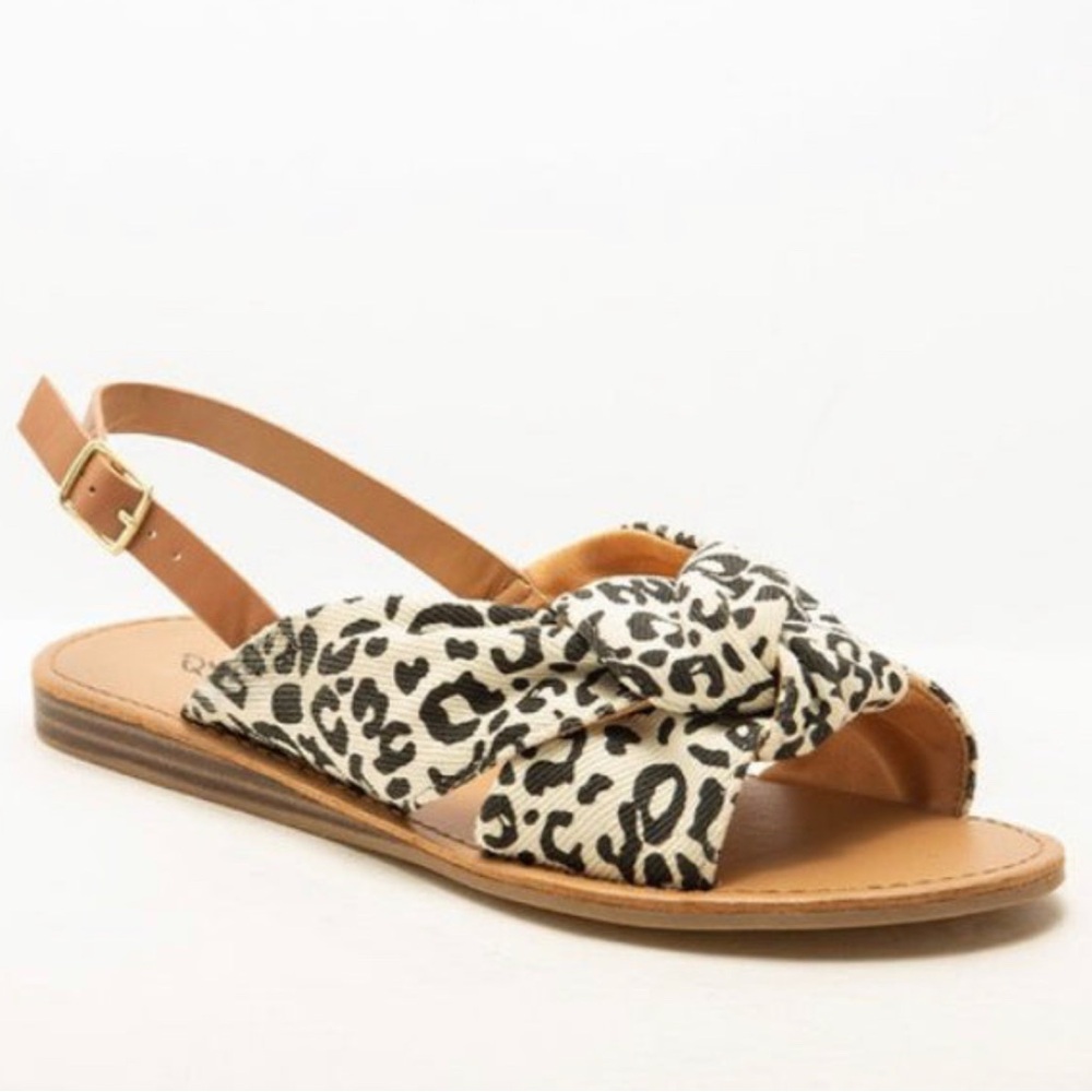 Leopard Print Slingback Sandals